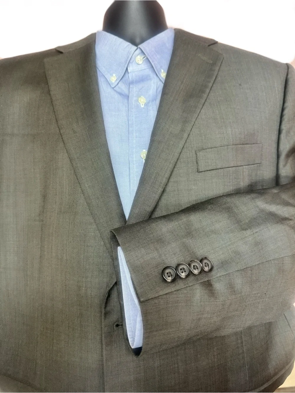 Lauren by Ralph Lauren Men's Gray Two-Button Blazer Sport Coat Jacket Suit 44R